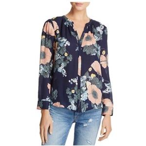Joie Amarant Print Silk Blouse